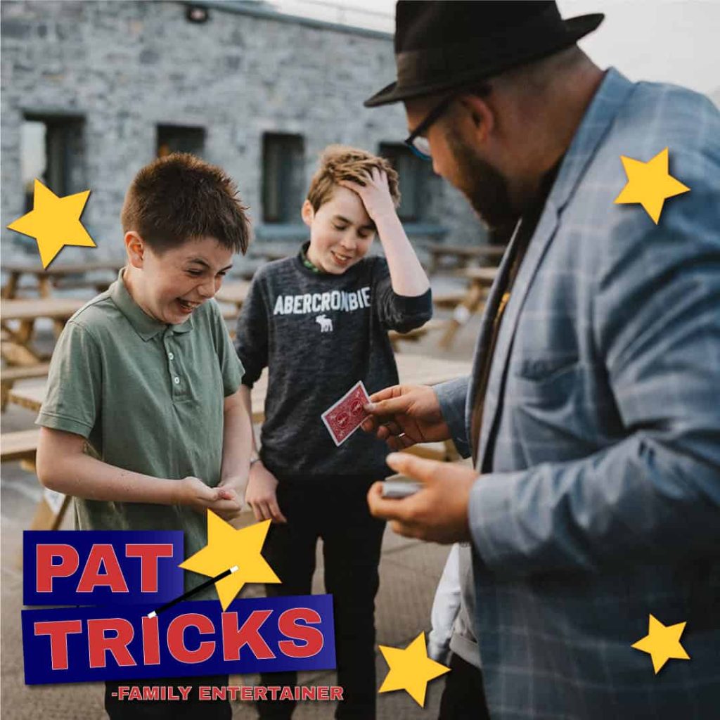 Galway's Best Magician Pat Tricks Entertaining and Astounding Children at Family Event on the Aran Islands with a Card Trick. Shocked Faces and Face Palm!!